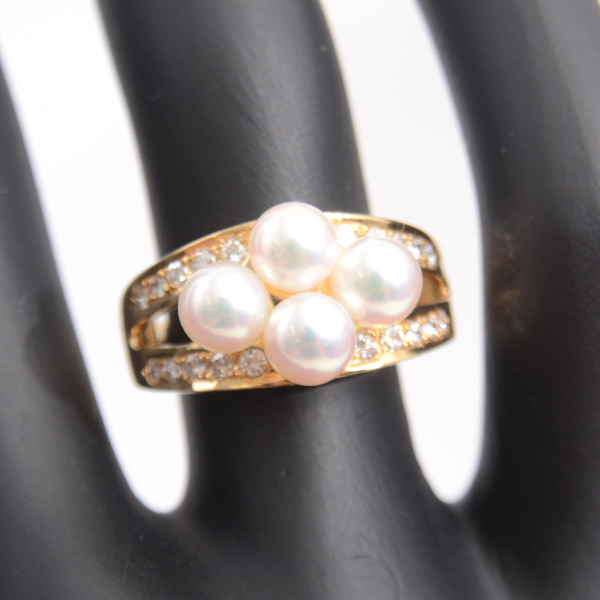 正規品爆買い MIKIMOTO - ミキモトデザインリング ダイヤ+パール 11号