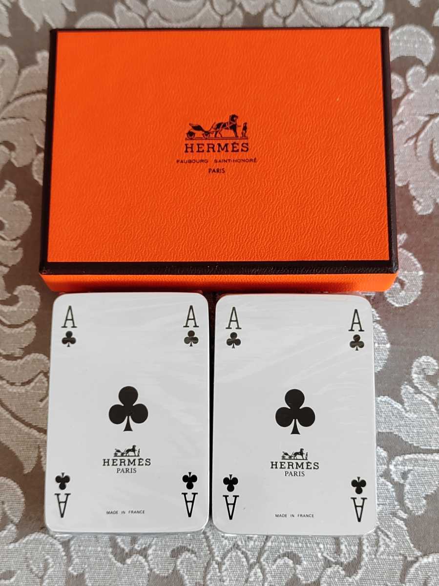 未使用品 エルメス トランプ（レッド&グリーン） 旅のお供に ババ抜きやしんけんすいじゃくにも HERMES ヴィンテージ品 60_画像4