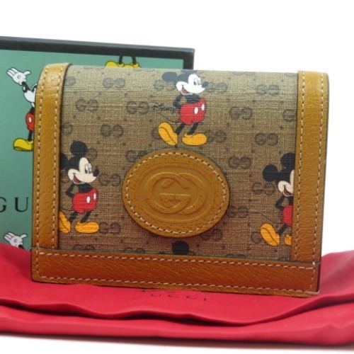 75366GUCCI グッチ 未使用 ディズニー コラボ ミッキーマウス 二つ折り