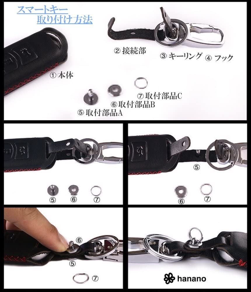 『送料無料』MAZDA レザー キーケース マツダ キーカバー スタイリッシュ 汚れ 滑り 傷 防止　キーホルダー　茶　ブラウン　3_画像5