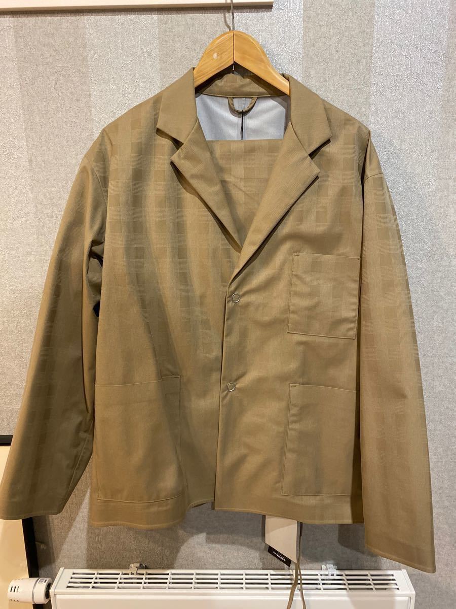 ◆新品 デサント ポーズ DESCENTE PAUSE グレンチェック ジャケット&パンツ 2B スーツ 上下 L ベージュ 