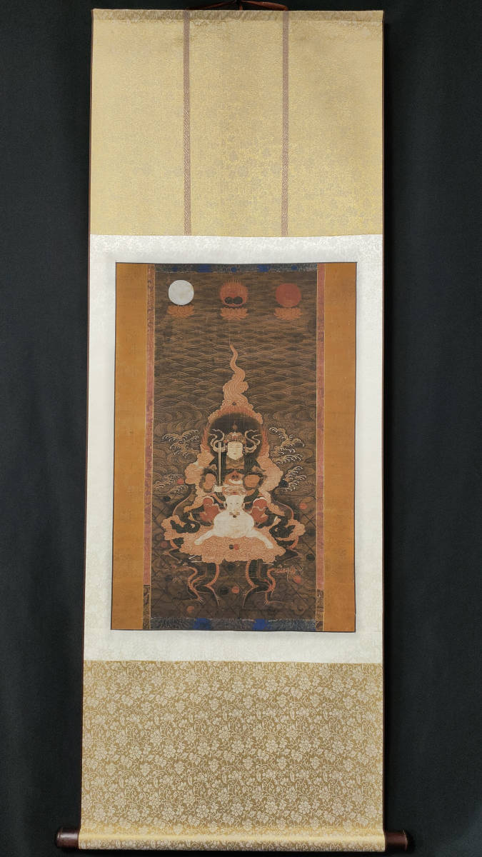 荼枳尼天 ダキニテン】13世紀 天女 夜叉 密教 複製 印刷 掛軸 絹装 仏画-
