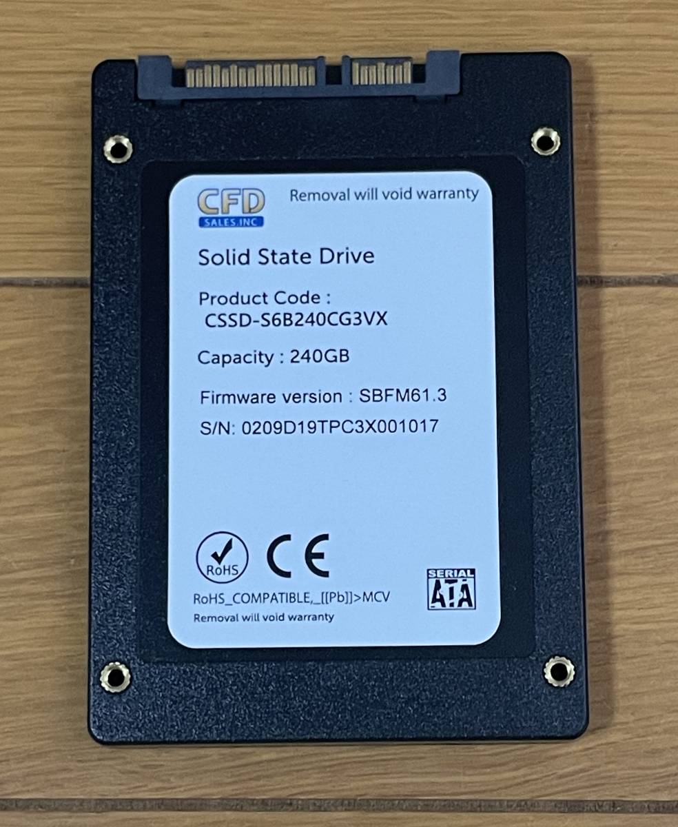 CFD SSD 240GB CSSD-S6B240CG3VX 2.5インチ SATA 中古品 (C)_画像2