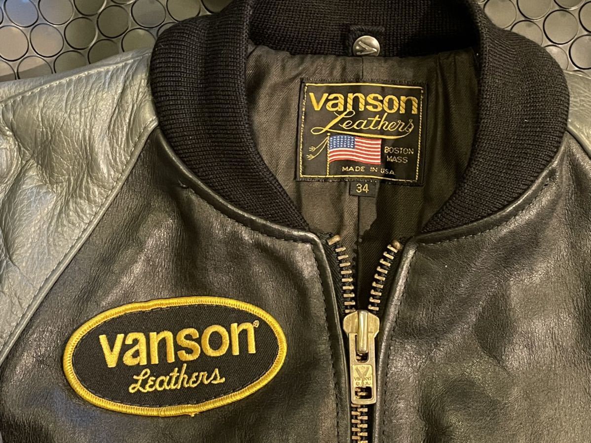 VANSON スタジャン レザーライダース チームジャケット TJV 34