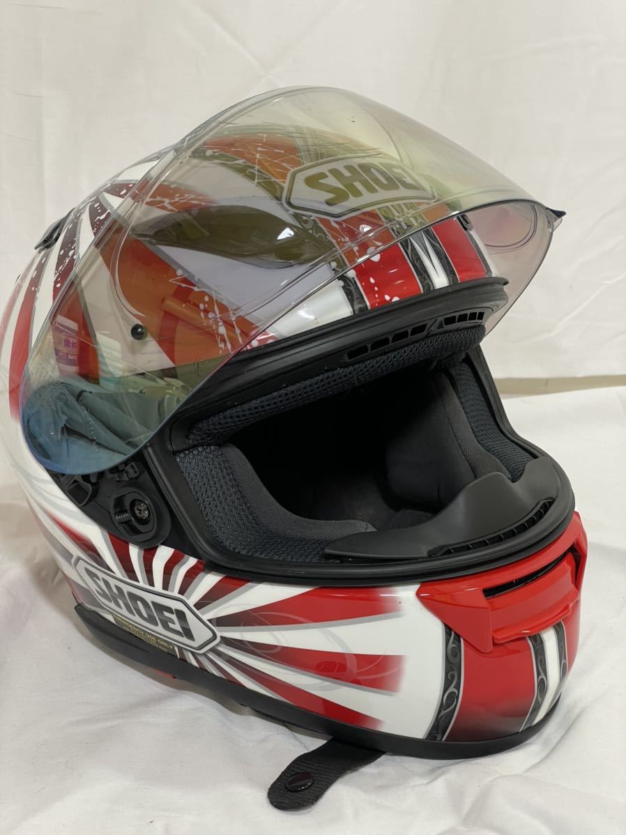 ◎【美品】SHOEI XR-1100 ヘルメット マットブラック Mサイズ 57cm ミラーシールド（別シールド付2個）ショウエイ ドクロ/クロス 赤/白_画像4