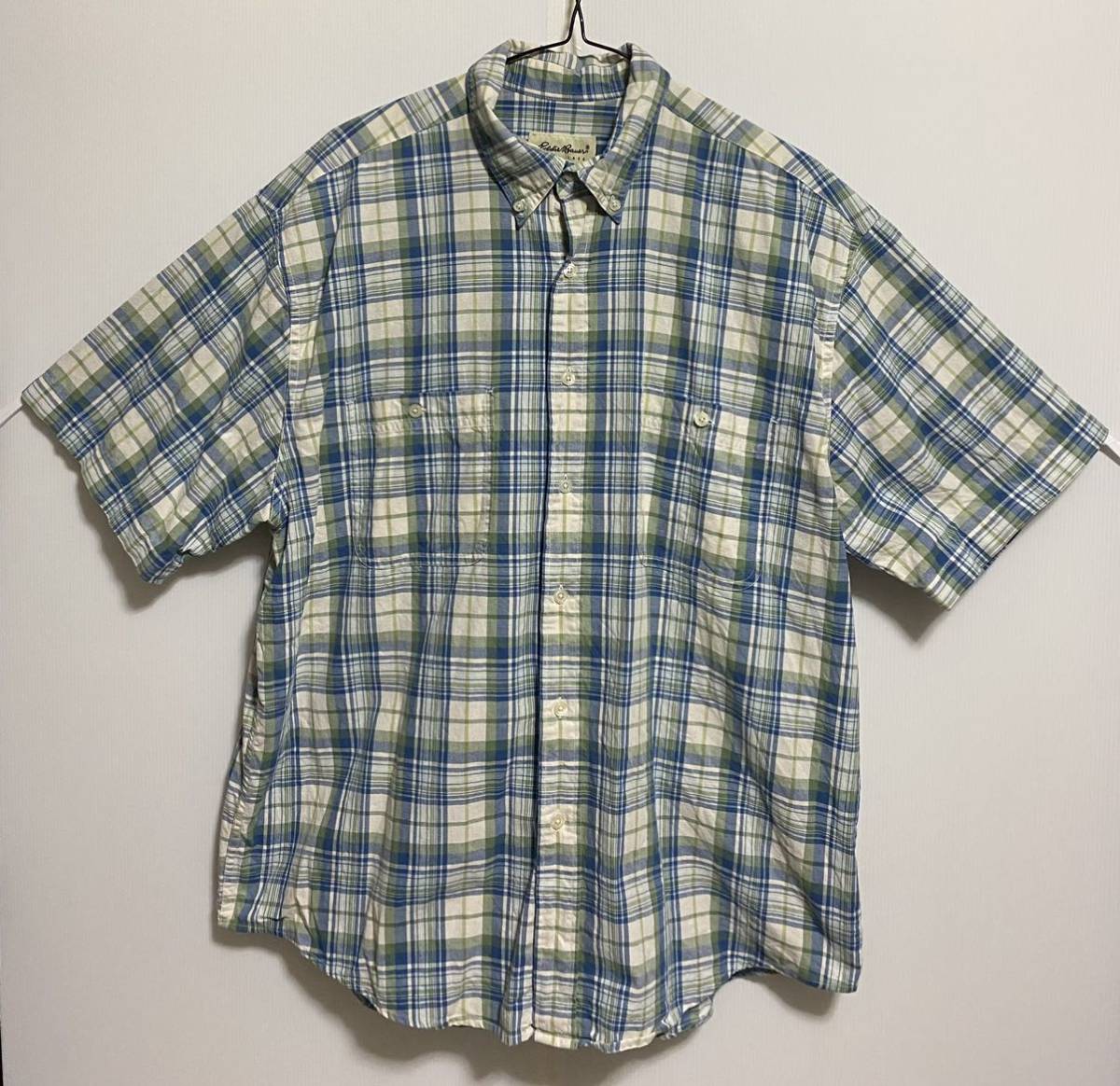90s Eddie Bauar エディーバウアー 半袖シャツ ボタンダウンシャツ サイズ L USA アメリカ アメカジ 90年代の画像1