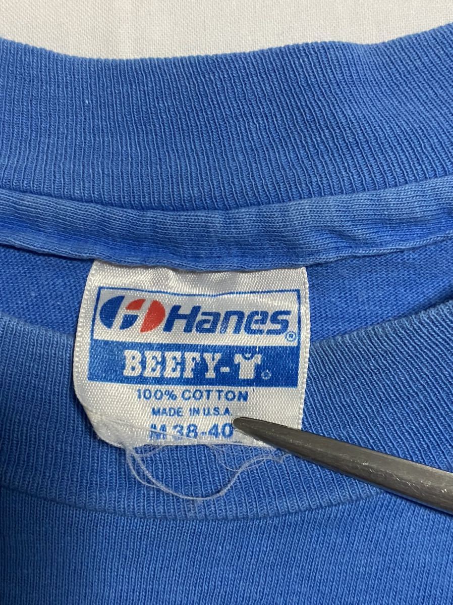 80s USA製 OLD HANES BEFFY ヘインズ　NFL Tシャツ シングルステッチ　サイズ M アメリカ　vintage_画像6
