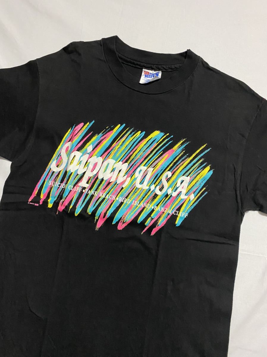 90s HANES BEEFY USA製 SAIPANTシャツ シングルステッチ　サイズ　M アメリカ　古着　90年代_画像1