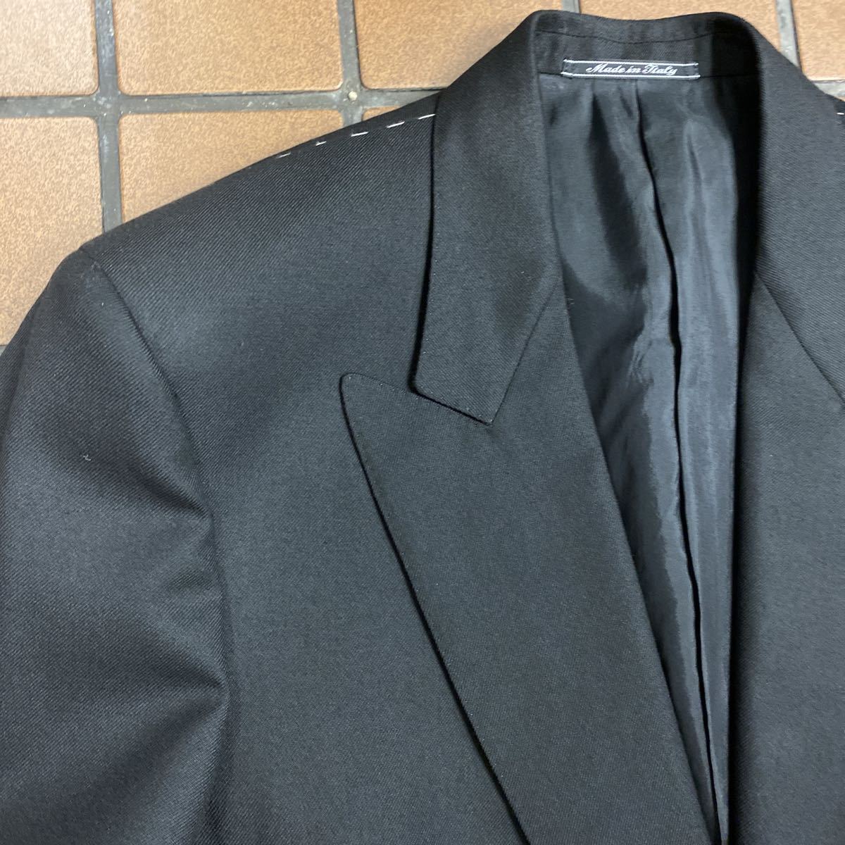  new goods super-discount Italy made REDAELLI high class brand goods with special circumstances tuxedo pi-k label black suit setup size 48 new wool 100% AMF