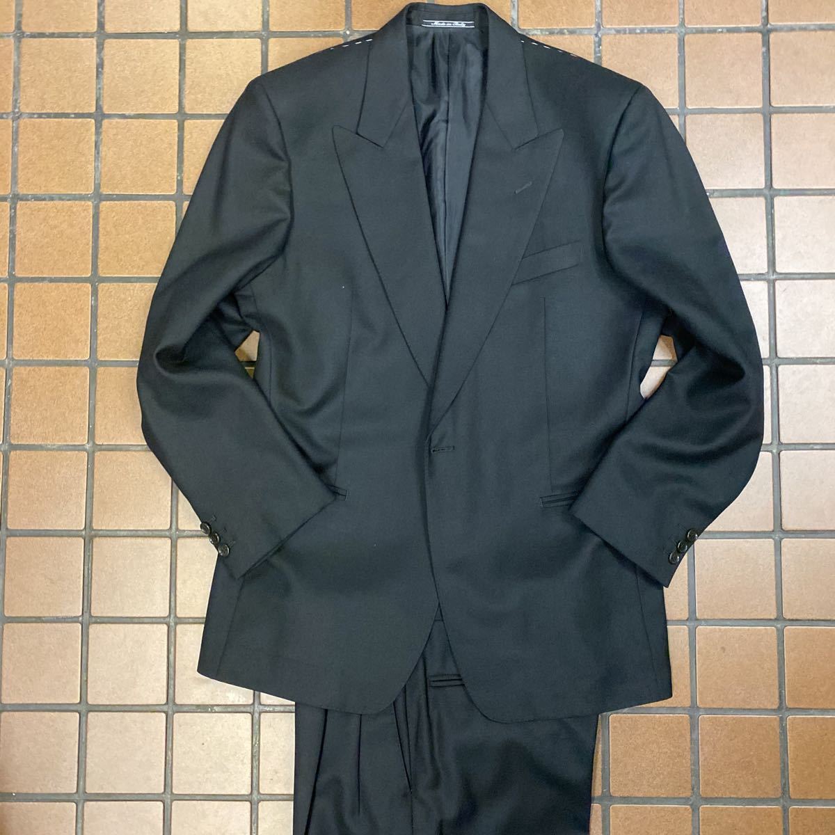  new goods super-discount Italy made REDAELLI high class brand goods with special circumstances tuxedo pi-k label black suit setup size 48 new wool 100% AMF