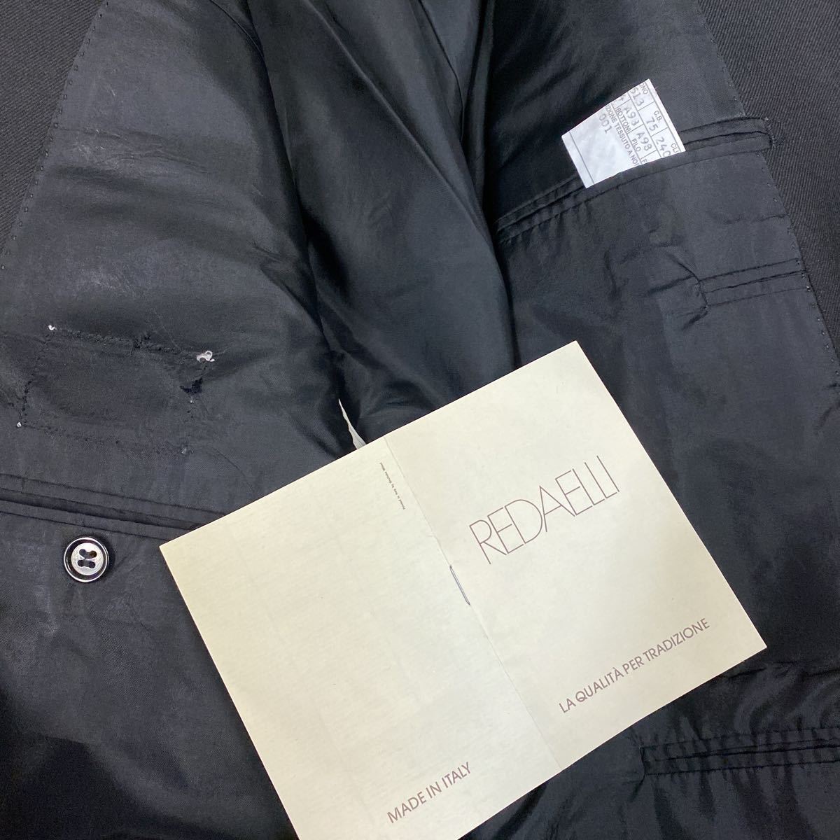  new goods super-discount Italy made REDAELLI high class brand goods with special circumstances tuxedo pi-k label black suit setup size 48 new wool 100% AMF