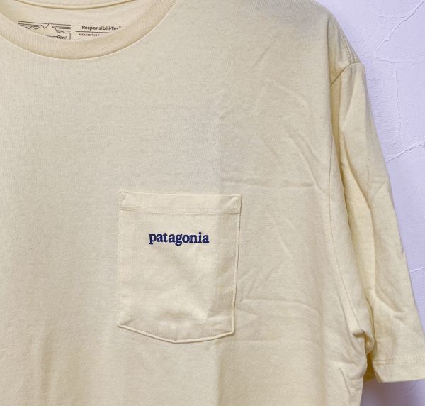 パタゴニア Tシャツ Mサイズ ラインロゴリッジポケットレスポンシビリティー PATAGONIA 38511 メンズ ISLY イエロー系