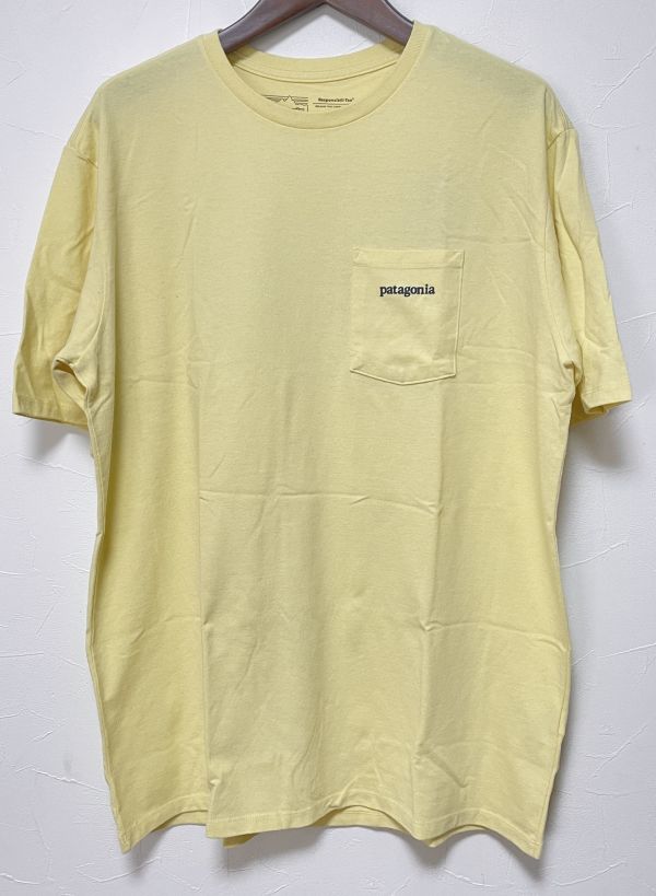 パタゴニア Tシャツ Mサイズ ラインロゴリッジポケットレスポンシビリティー PATAGONIA 38511 メンズ ISLY イエロー系