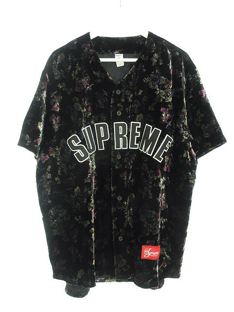 シュプリーム SUPREME Floral Velour Baseball Jersey フローラル