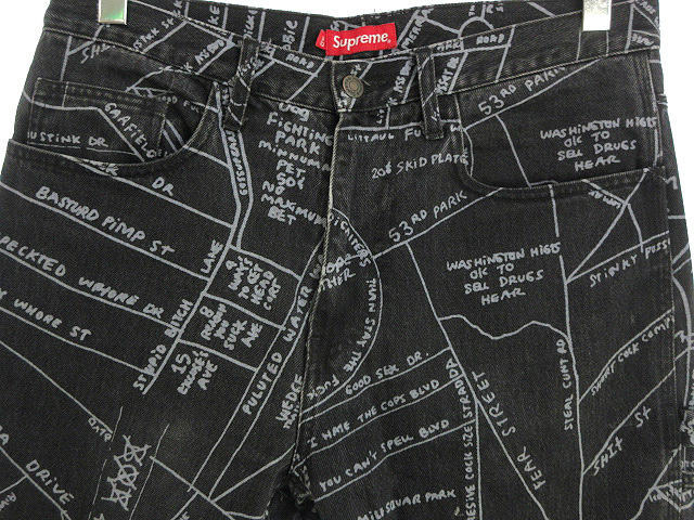 シュプリーム SUPREME Gonz map denim painter pant マーク