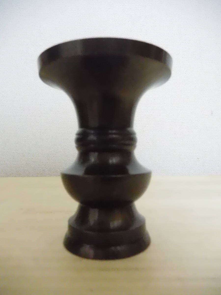 X249-149W　仏具　花瓶　真鍮　未使用保管品　高さ約9.3ｃｍ　(和押し横)_画像4