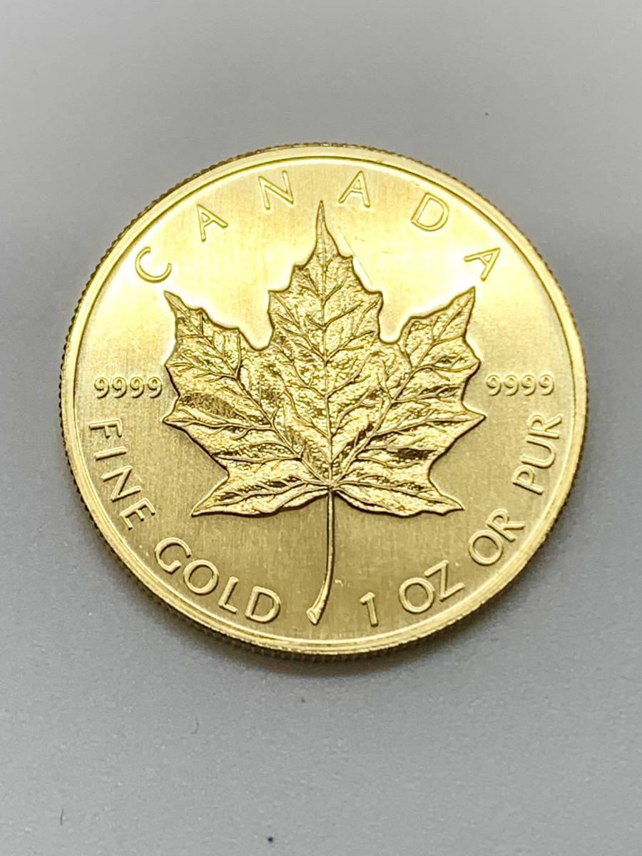 カナダ メイプルリーフ金貨 エリザベス二世 1oz 9999 K24 純金 FINE