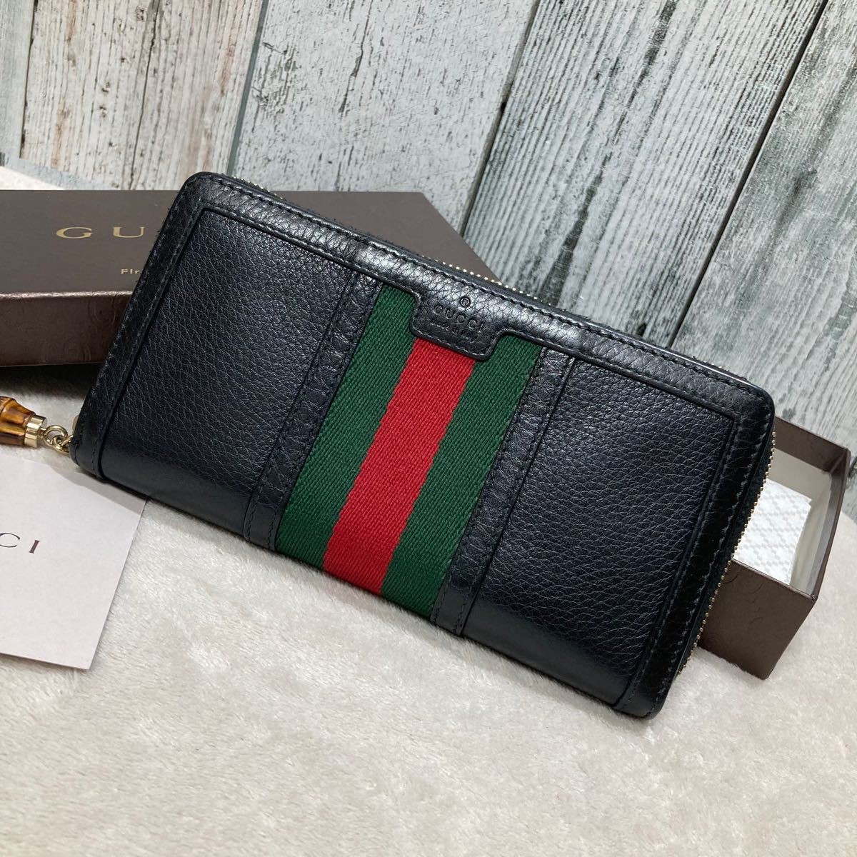 ほぼ未使用 GUCCI グッチ ラウンドファスナー コインケース カード