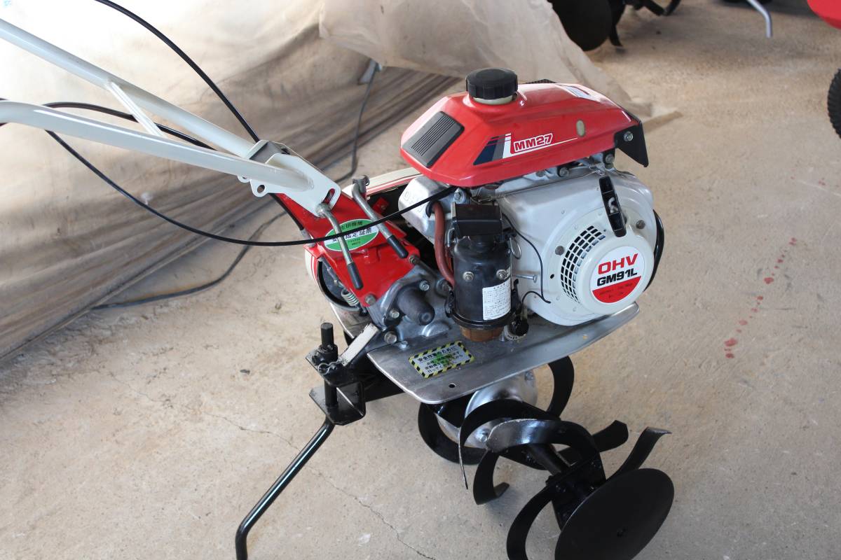 管理機 耕運機 多数出品中 三菱 マイミニ MM27 バック付き 爪良好② ...