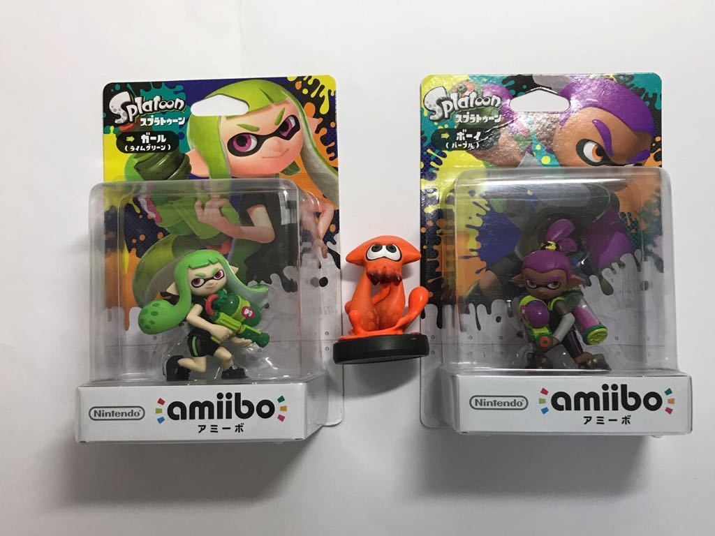 amiibo スプラトゥーン オレンジイカ パープルボーイ - ゲームキャラクター