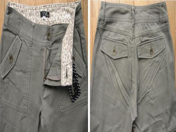 prompt decision new goods cotton Sabrina pants khaki series L hem roll up / shorts? /