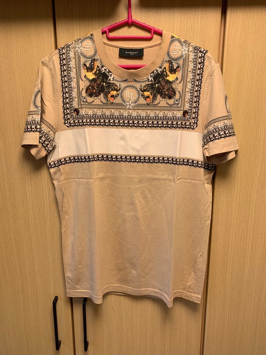 正規  11AW GIVENCHY ジバンシィ ロットワイラー バンダナ Tシャツ ベージュ S11F 7065 651