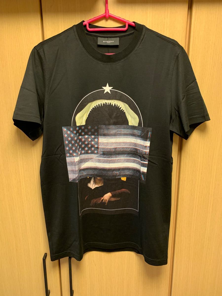 正規 14SS GIVENCHY ジバンシー ジバンシィ シャーク 鮫 国旗 星条旗 フラッグ マリア Tシャツ カットソー XS