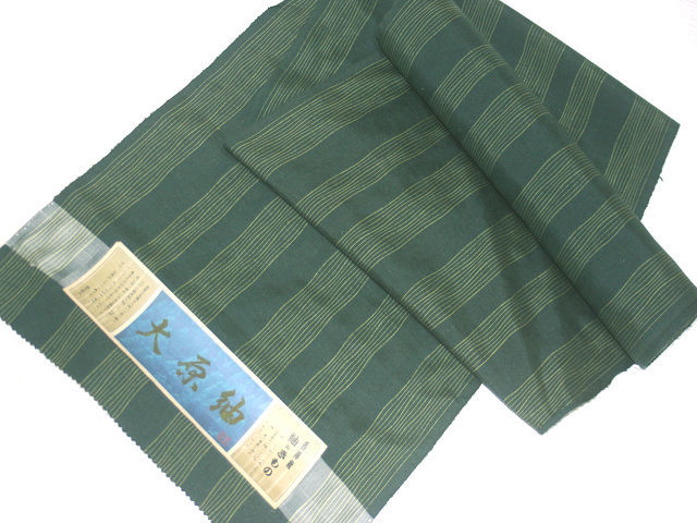 反物　西陣織　紬の着物　絹100%　大原紬　織元謹製　よろけ柄　未使用・未仕立て
