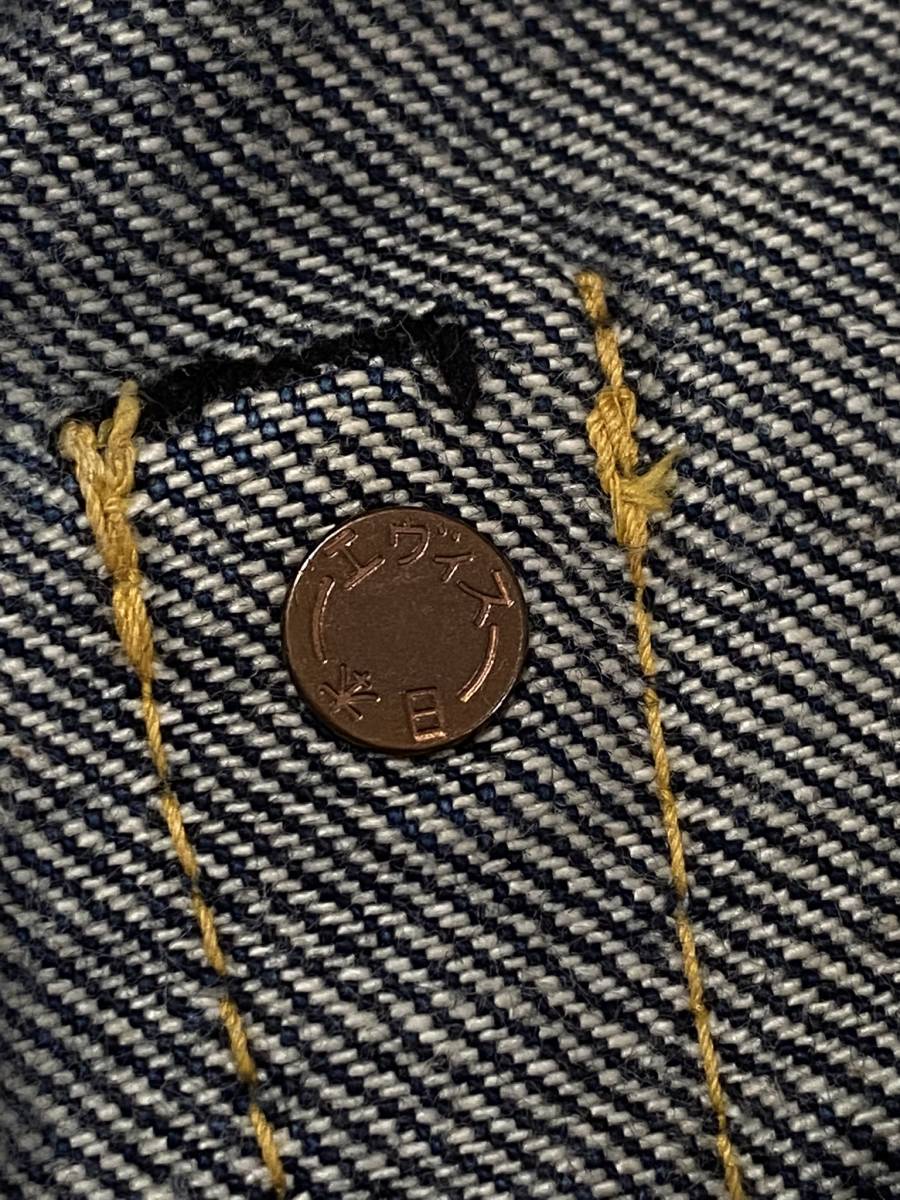 ※EVISU エヴィス エビス No2 LOT2001 スカルシルバー刺繍ピンクカモメペイントセルビッチデニム 日本製 濃紺 大きいサイズ 36 BJBB.H_画像8