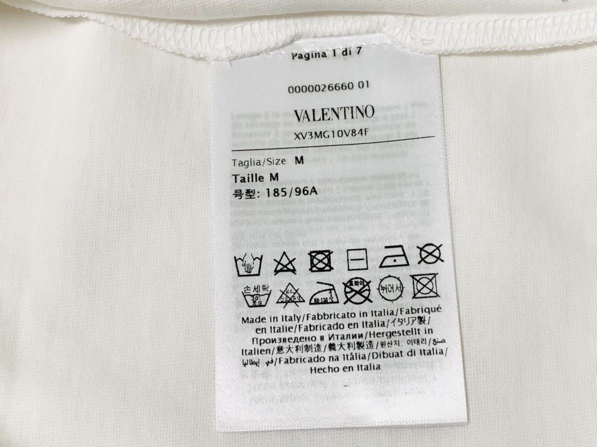 新品 《 VALENTINO ヴァレンティノ 》 ヴァレンティノ プリント コットン Tシャツ M ホワイト ブラック ロゴ tee t-shirt white VLTN logo_画像4
