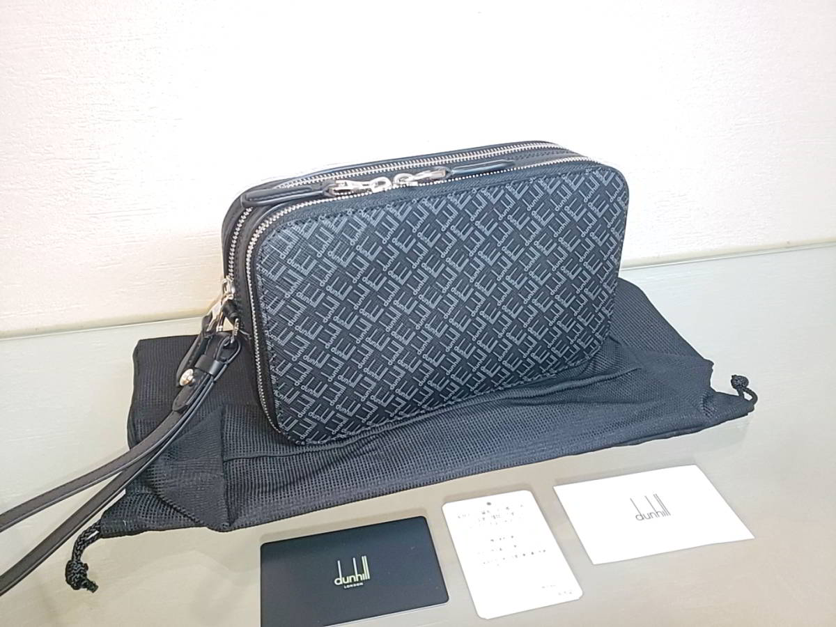 ダンヒル DUNHIL シグネチャー Wジップ セカンドバッグ クラッチバッグ