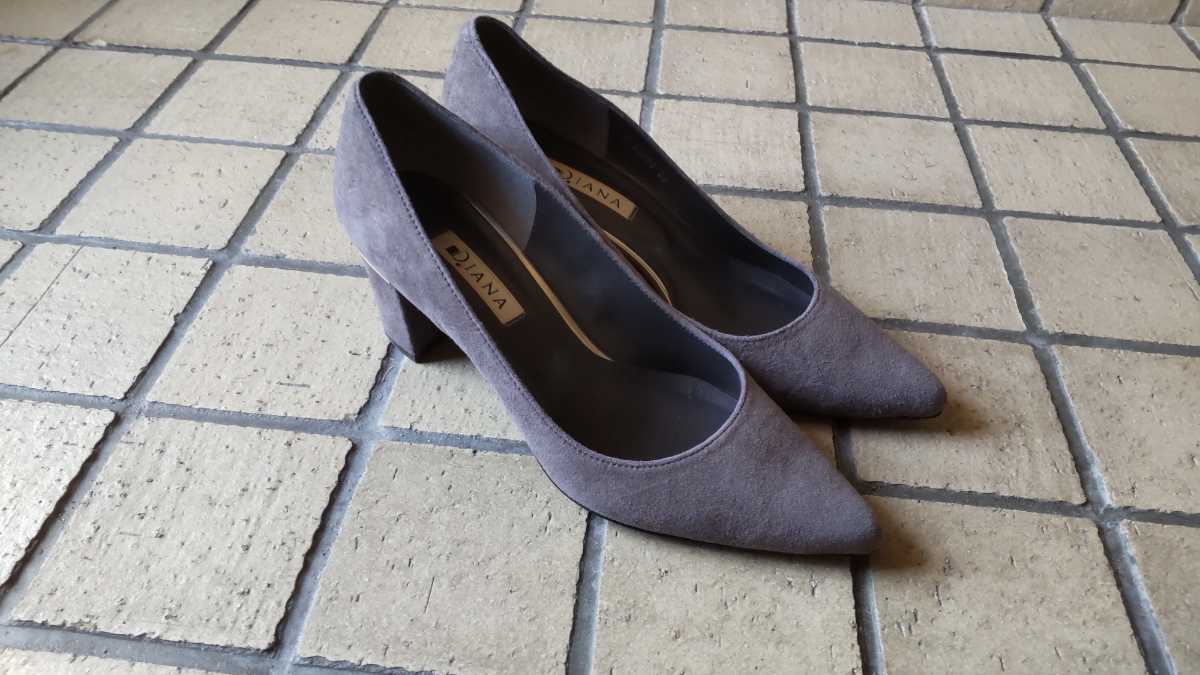 ( free shipping ) DIANA Diana suede style pumps gray silky shoes 24