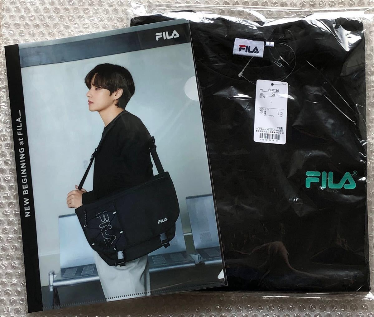 新品未開封品 フィラ FILA 半袖Tシャツ 【クリアファイル付き】BTS着用モデル テテ テヒョン V  クーポン