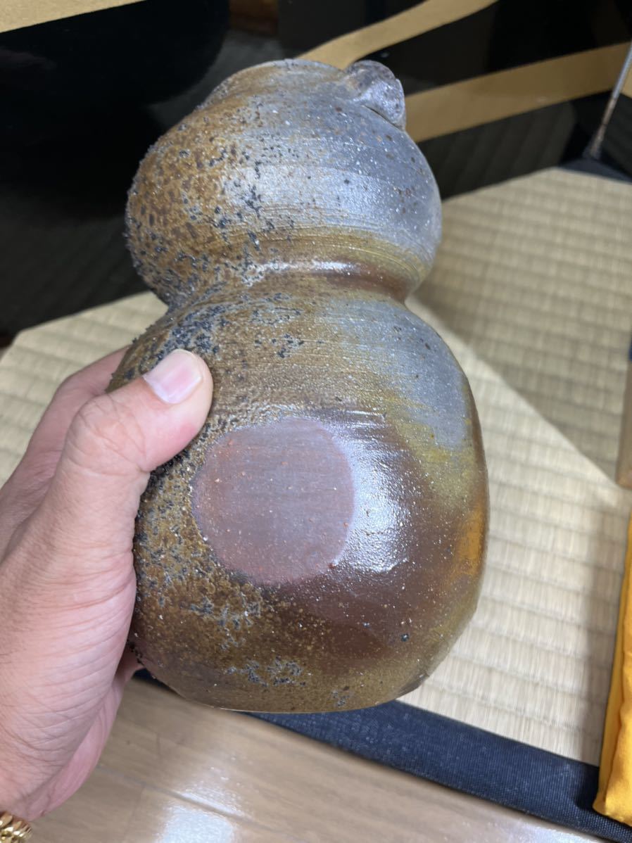 備前 人間国宝 藤原雄 擂座窯変花入 抜群の焼け 備前焼 識箱 工芸品 備前 人間国宝 藤原雄 擂座窯変花入 抜群の焼け 備前焼 識箱 工芸品