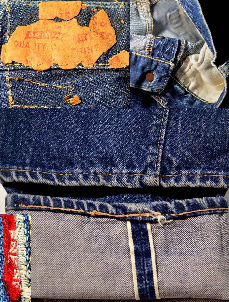 v194/LEVIS501XX Vintage оригинал бумага patch отличный цвет .. выдающийся!
