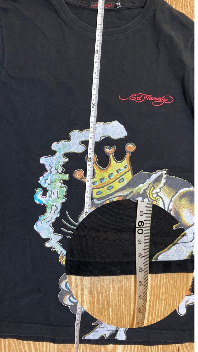 used エドハーディー プリント Tシャツ 半袖  ブラック M 《Ed Hardy》