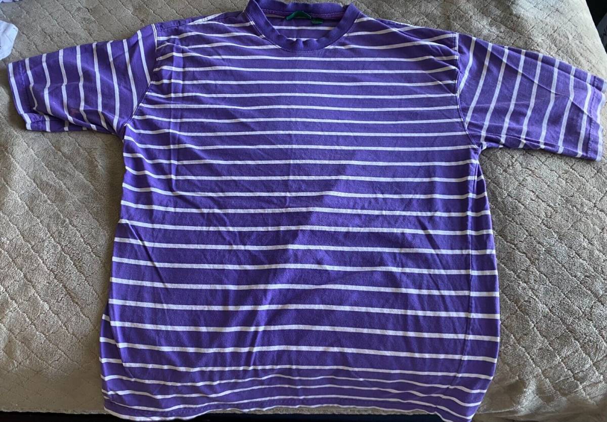Vintage 80s American Eagle Outfitters Striped T-Shirt Size Large 海外 即決