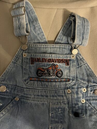 Vintage Baby / Toddler Harley Davidson Jean Overalls 海外 即決 - 1