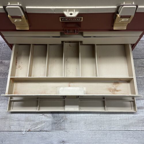 Plano Tackle Box 757 Vintage Fishing Tackle Box With Drawers Beige And  Brown 海外 即決 - スキル、知識