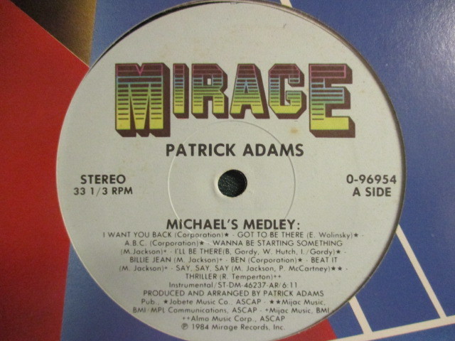 ★ Patrick Adams ： Michael's Medley 12'' ☆ (( Michael Jackson, Jackson 5 メドレー / I Want You Back , Billie Jean, Beat It 他_画像2