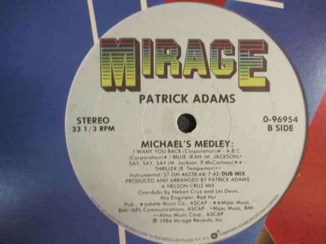 ★ Patrick Adams ： Michael's Medley 12'' ☆ (( Michael Jackson, Jackson 5 メドレー / I Want You Back , Billie Jean, Beat It 他_画像4
