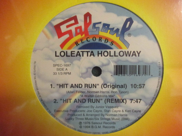 ★ Loleatta Holloway ： Hit And Run 12'' ☆ c/w Love Sensation (( Salsoul Sal Soul / Dance Classics / ダンクラ / Disco / ディスコ_画像1