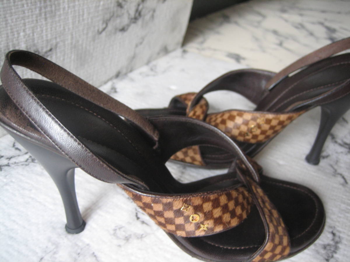 す＊　 LOUIS VUITTON 　＊　ダミエ　＊　ミュール 　＊　サンダル 　＊　ルイヴィトン 　＊　size　３７_画像2