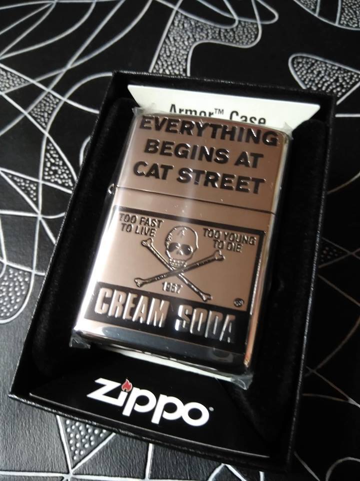 新品クリームソーダ角ドクロZippo!ジッポライターロカビリーピンク