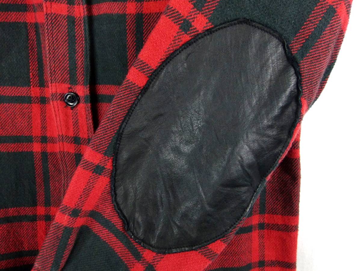 #FULLCOUNT Fullcount / 4740 CHECK NELL WORK SHIRTS BUFFALO / сделано в Японии / мужской / кожа патрубок patch проверка рубашка size 36