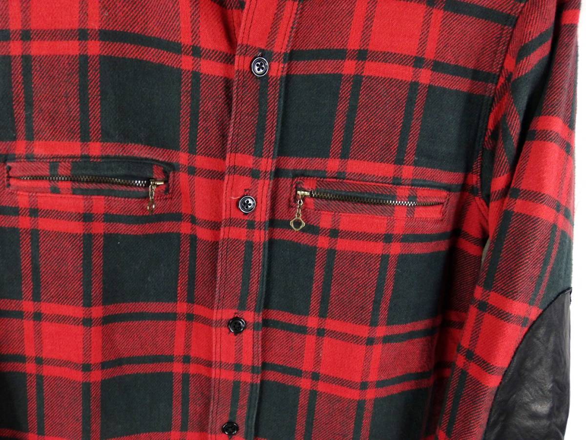 #FULLCOUNT Fullcount / 4740 CHECK NELL WORK SHIRTS BUFFALO / сделано в Японии / мужской / кожа патрубок patch проверка рубашка size 36