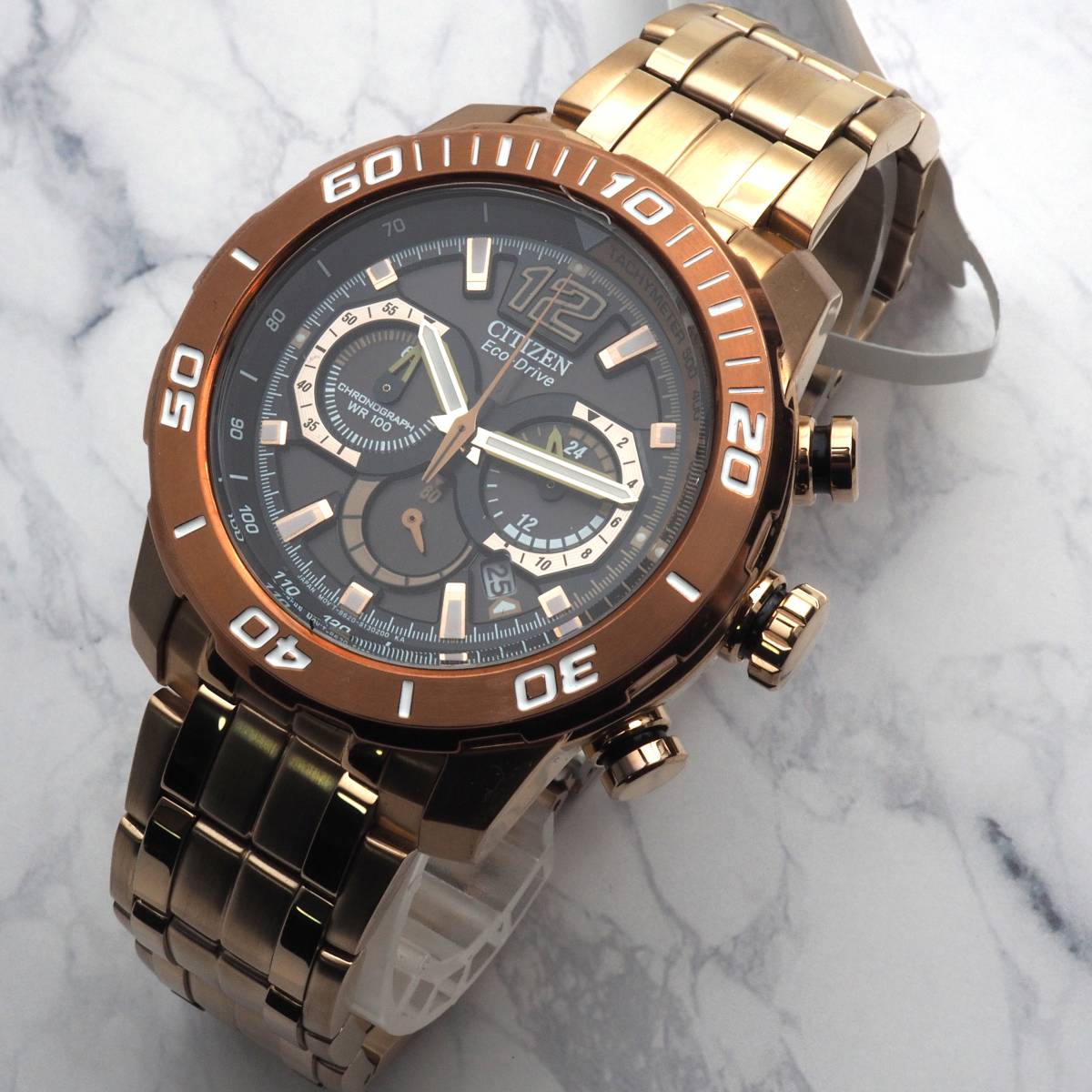 新品】シチズン CITIZEN エコドライブ メンズ腕時計 ブラウン ゴールド