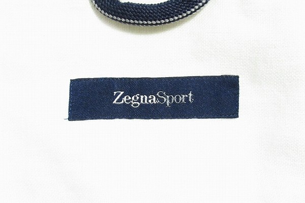 #snc エルメネジルドゼニア スポーツ ErmenegildoZegna SPORT 半袖シャツ XL 白 麻 ゴルフ メンズ [679188]_画像6