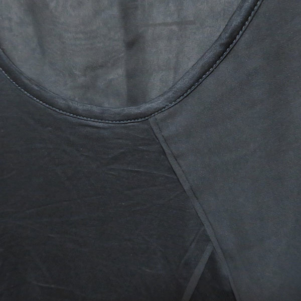 #snc DKNY ダナキャランニューヨーク カットソー ノースリーブ S 黒 シースルー 切替 異素材 レディース [759802]_画像4