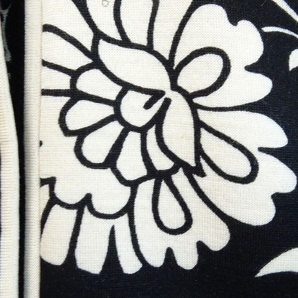 #apc レオナール LEONARD ジャケット 11AR 黒 白 シルク 花柄 ペイズリー 金ボタン ノーカラー レディース [764012]_画像7